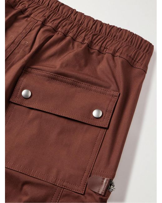 Rick Owens Purple Bauhaus Tapered Organic Cotton-blend Poplin Drawstring Cargo Trousers for men