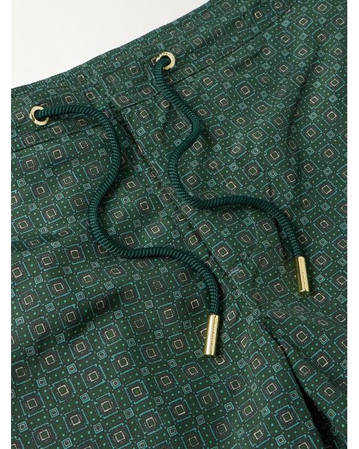 Orlebar Brown Green Bulldog Solstice Straight-Leg Mid-Length Printed Recycled Swim Shorts for men