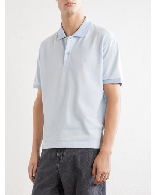 Jil Sander White Logo-Embroidered Cotton-Piqué Polo Shirt for men