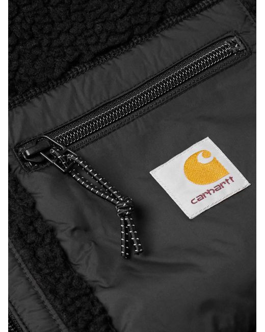 Carhartt Black Prentis Logo-appliquéd Nylon-trimmed Fleece Gilet for men