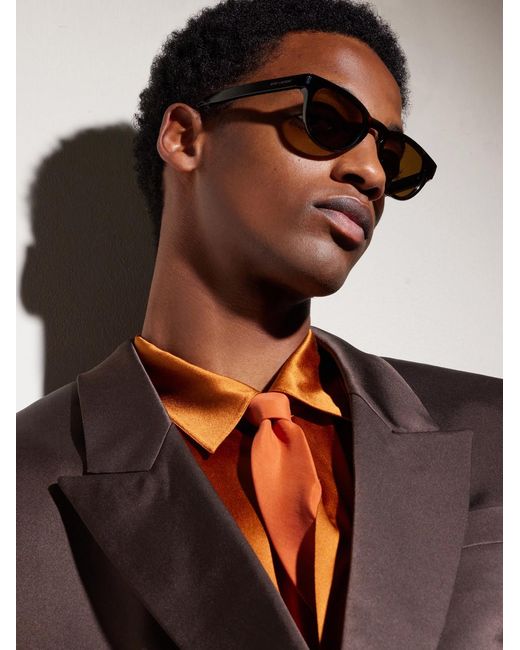 Saint Laurent Multicolor Rounded-frame Acetate Sunglasses for men