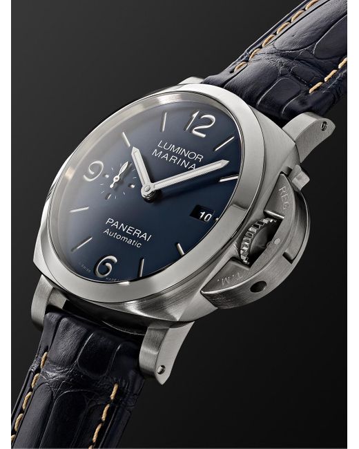 Panerai Black Luminor Marina Automatic Stainless Steel Watch, Ref. Pam01313 for men