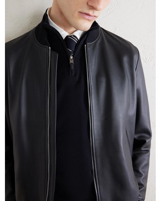 Canali Blue Cotton Half-Zip Sweater for men