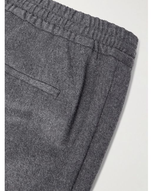 Lardini Gerade geschnittene Hose aus einer Stretch-Schurwoll-Kaschmirmischung mit Kordelzugbund und Falten in Gray für Herren
