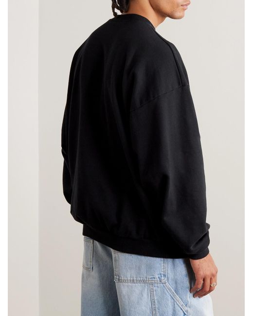 Kapital Sweatshirt aus Baumwoll-Jersey mit Print in Black für Herren