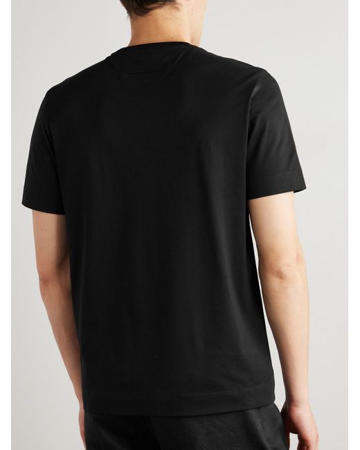 Zegna Black Cotton-Jersey T-Shirt for men