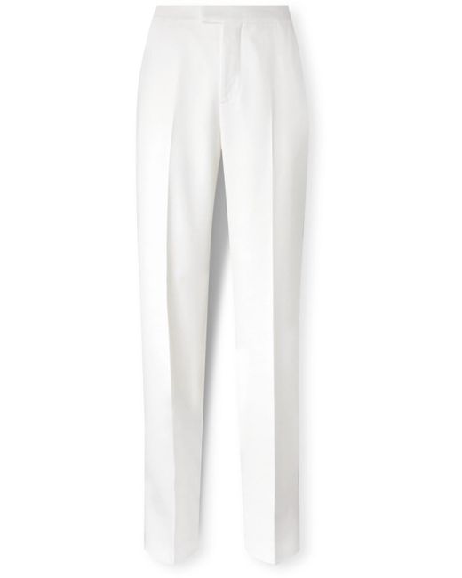 Alexander McQueen White Straight-leg Wool-twill Suit Trousers for men