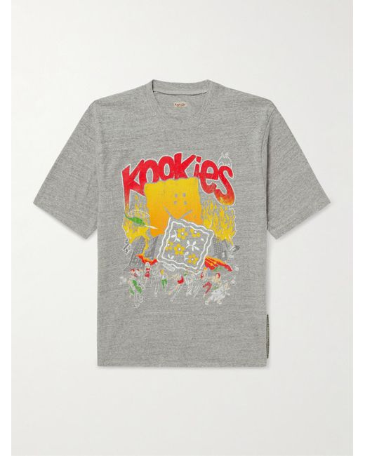 Kapital Gray Buster Peckish Bowy Printed Cotton-Jersey T-Shirt for men