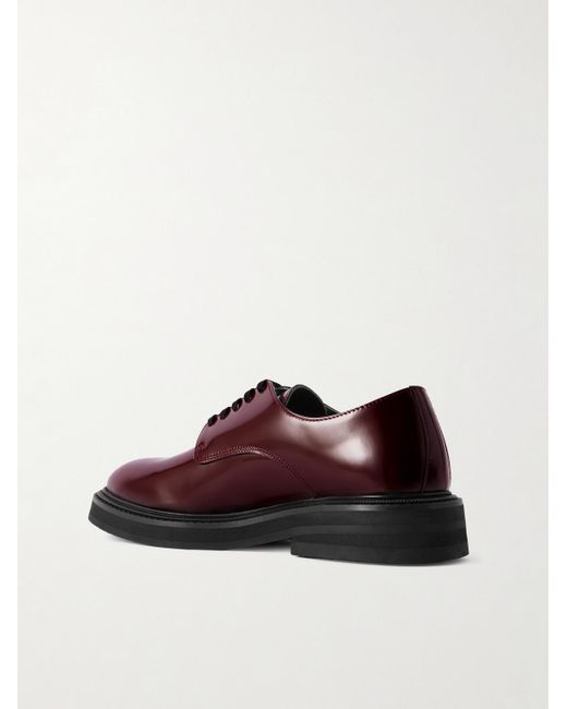 VINNY'S Brown Officer Polished-Leather Derby Shoes for men