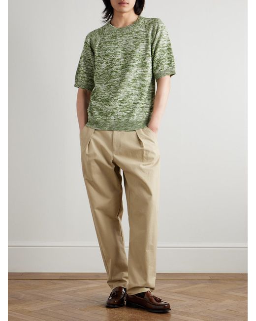 Federico Curradi Green Linen And Organic Cotton-Blend T-Shirt for men