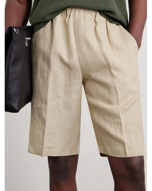 Piacenza 1733 Natural Straight-Leg Linen Bermuda Shorts for men