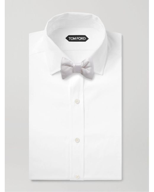 Tom Ford White Pre-Tied Silk-Satin Bow Tie for men