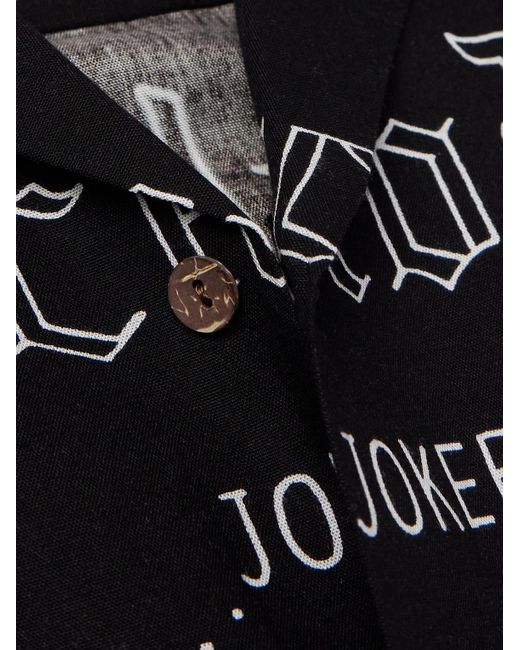 Camicia in lyocell stampato di Wacko Maria in Black da Uomo