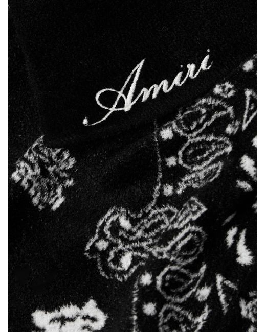 Amiri Black Bandana Print Polo Shirt for men