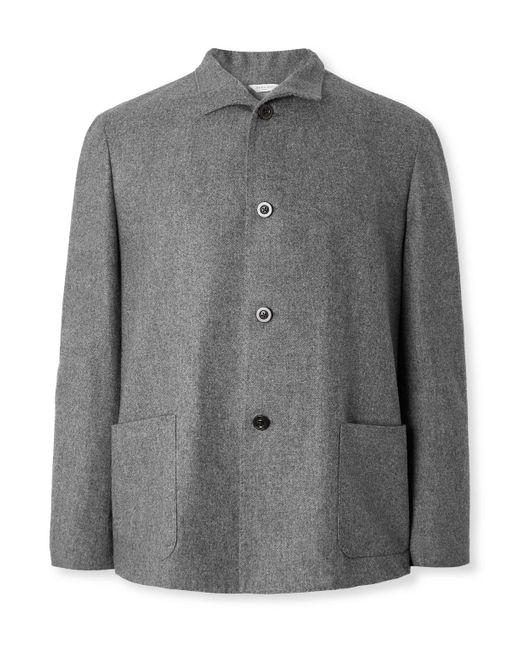 Boglioli Gray Unstructured Virgin Wool-Twill Suit Jacket for men