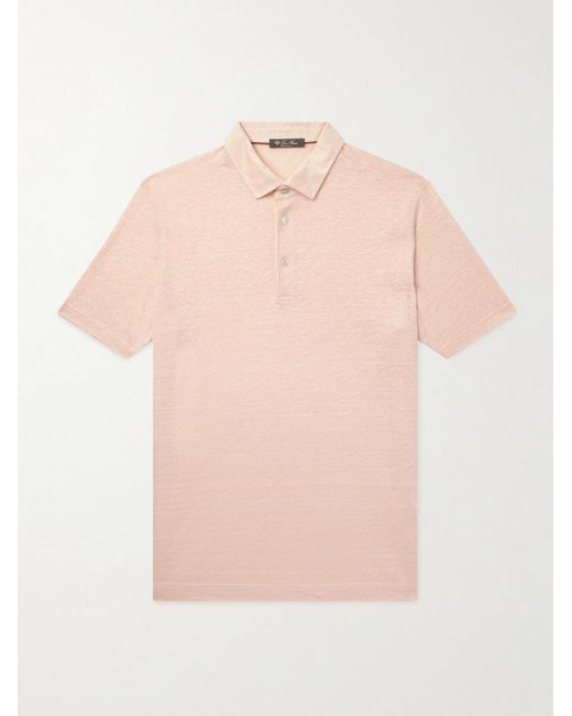Loro Piana Natural Linen Polo Shirt for men