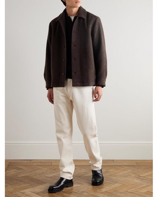 Mr P. Brown Wool-Blend Bouclé Overshirt for men