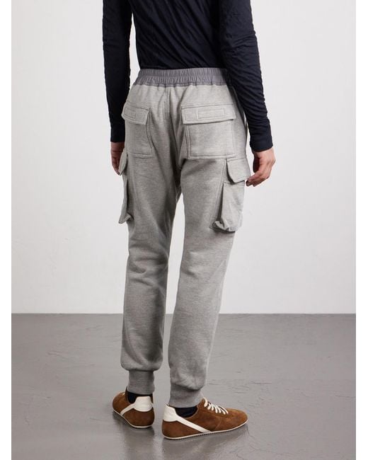 Rick Owens Gray Mastodon Tapered Cotton-blend Jersey Sweatpants for men
