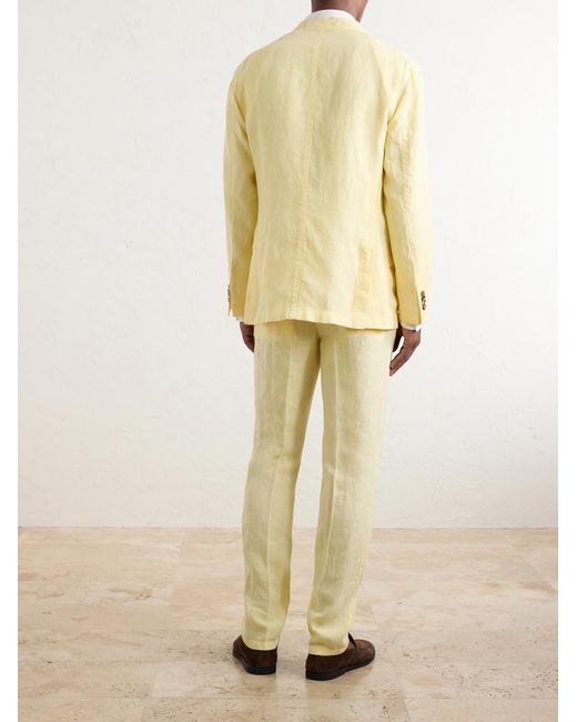 Boglioli Yellow Linen Suit Jacket for men