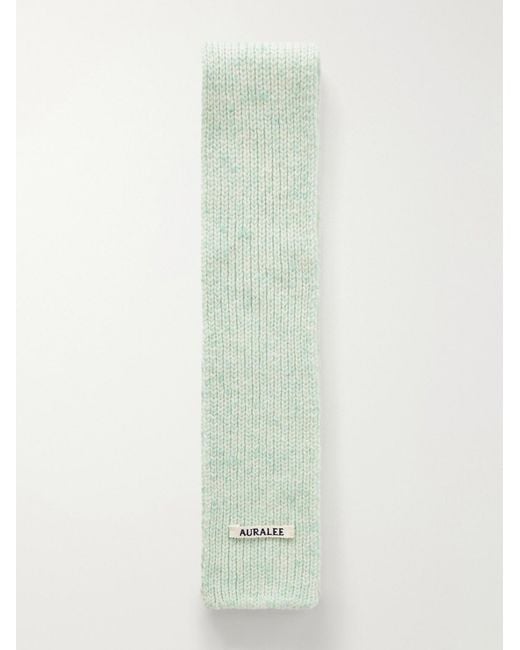 Auralee Green Cashmere Scarf for men