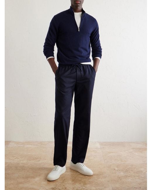 Sease Blue Mindset Straight-Leg Stretch Virgin Wool-Flannel Trousers for men