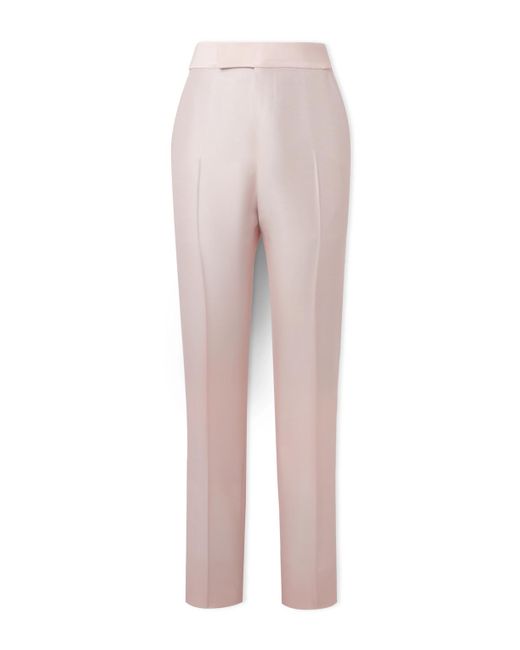 Tom Ford White Atticus Slim-fit Tapered Wool And Silk-blend Twill Suit Trousers for men