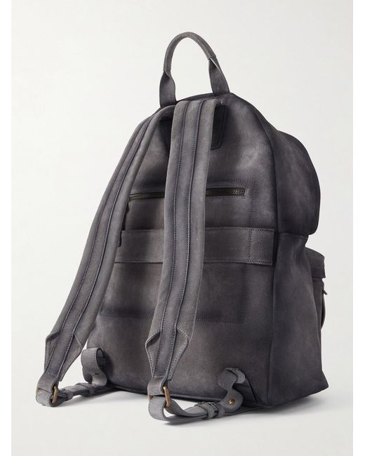 Officine Creative Gray Oc 001 Suede Backpack for men