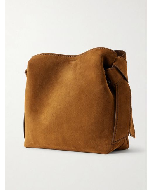 Acne Brown Musubi Suede Shoulder Bag for men