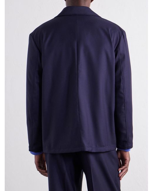 De Bonne Facture Blue Double-Breasted Virgin Wool-Twill Jacket for men