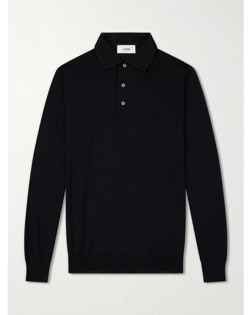 Lardini Blue Virgin Wool Polo Sweater for men