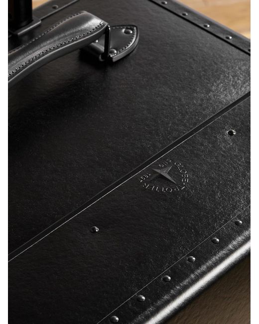 Globe-Trotter Black Centenary Xl Leather-trimmed Vulcanised Fibreboard Suitcase for men