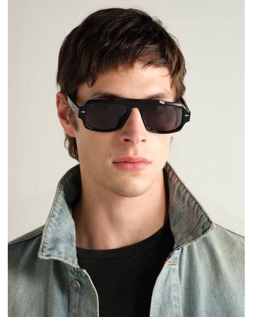 Ahlem Black George V Aviator-Style Acetate Sunglasses for men