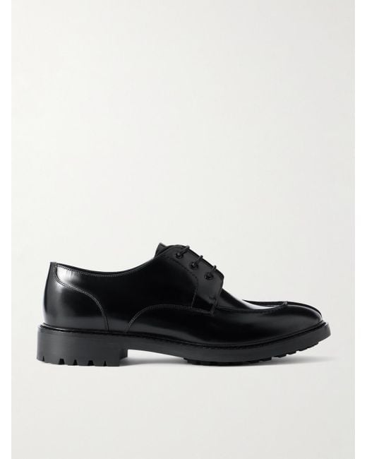 Saint Laurent Black Lino Leather Derby Shoes for men