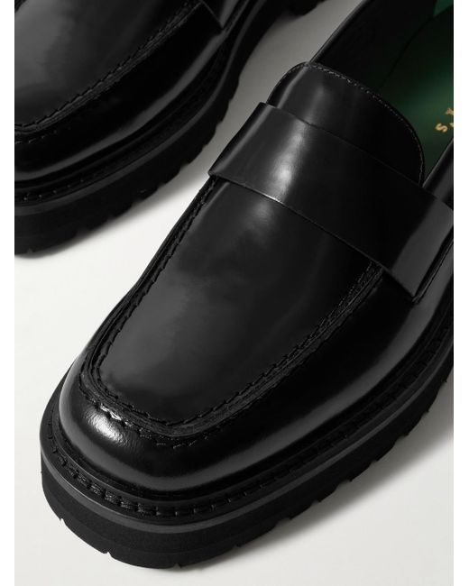 VINNY'S Black Peeters Glossed-Leather Loafers for men