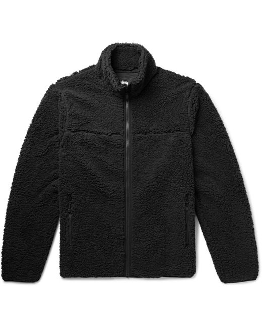 Stussy Black Sherpa Fleece Jacket for men