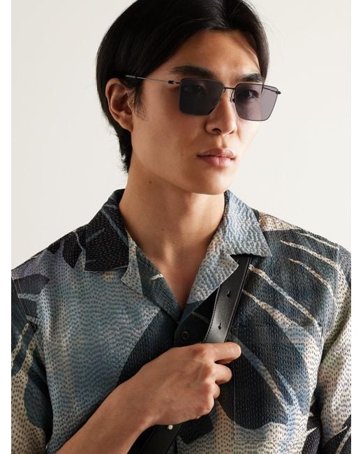 Bottega Veneta Gray D-frame Metal Sunglasses for men