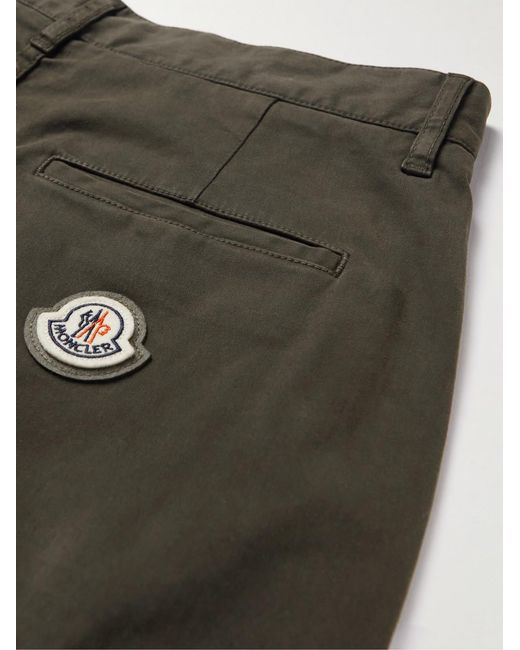 Moncler Green Wide-Leg Stretch-Cotton Cargo Trousers for men
