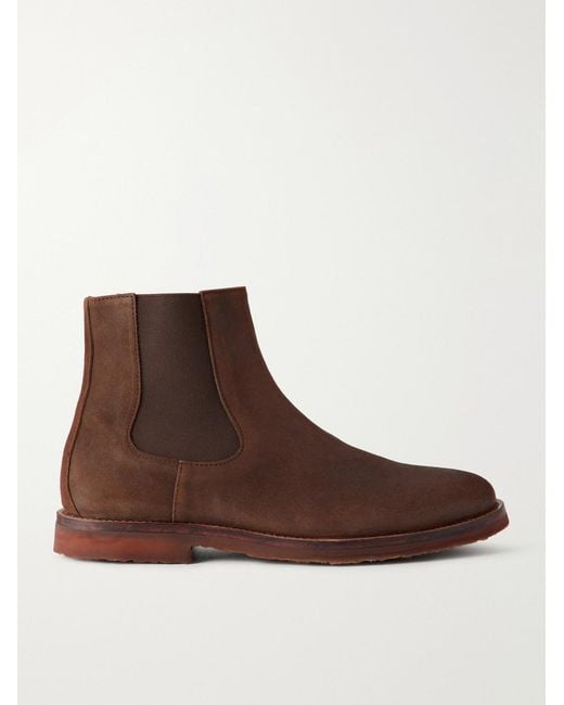 Mr P. Brown Suede Chelsea Boots for men