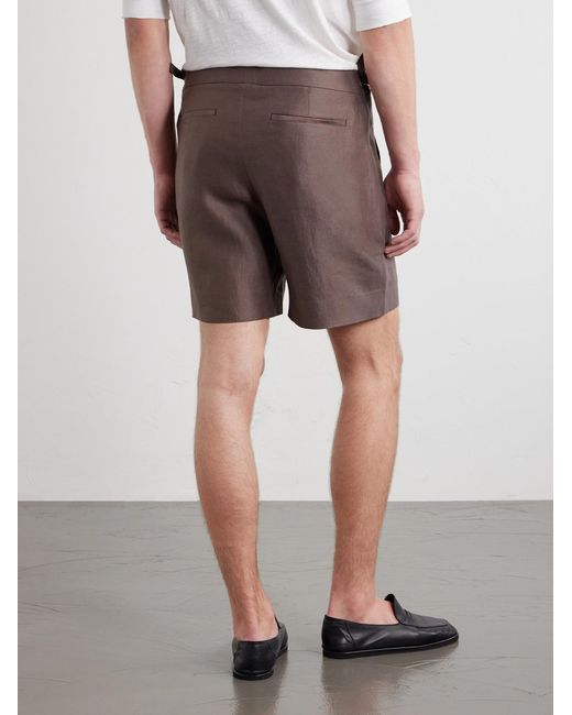God's True Cashmere Purple Straight-Leg Linen-Twill Shorts for men