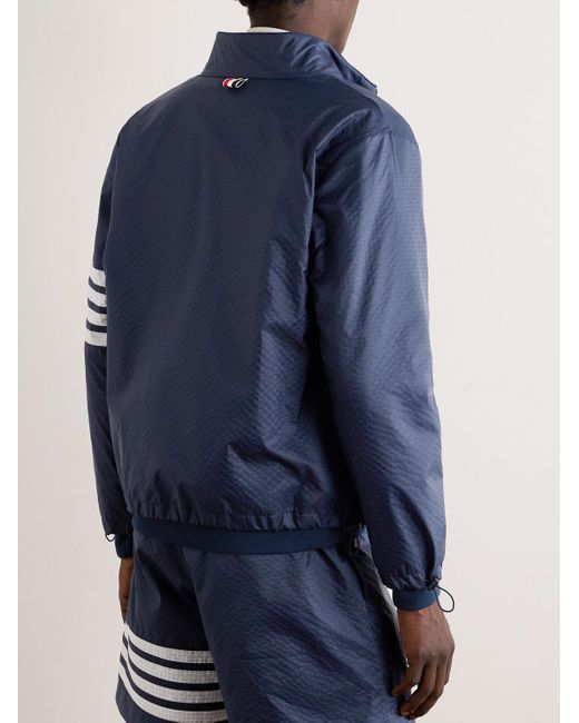 Thom Browne Blue Striped Ripstop Bomber Jacket for men