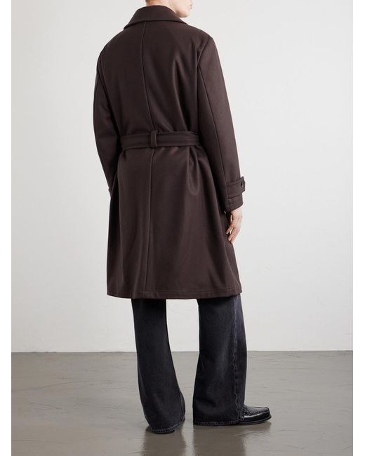 Barena Purple Belted Wool-Blend Coat for men