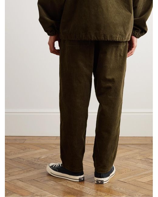 Neighborhood Green Straight-leg Cotton-blend Corduroy Drawstring Trousers for men