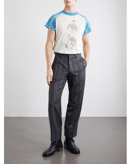 Enfants Riches Deprimes Blue Henri's Everyday Straight-Leg Virgin Wool-Twill Trousers for men
