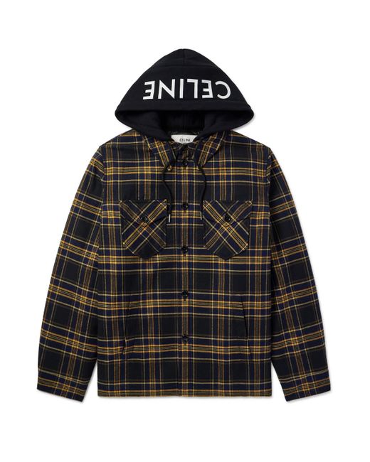 Celine Padded Hooded Hooded Check Overshirt HOODED OVERSHIRT IN