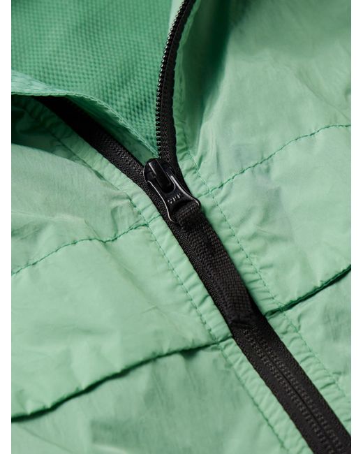 Stone Island Green Logo-appliquéd Crinkle Reps Nylon Hooded Jacket for men