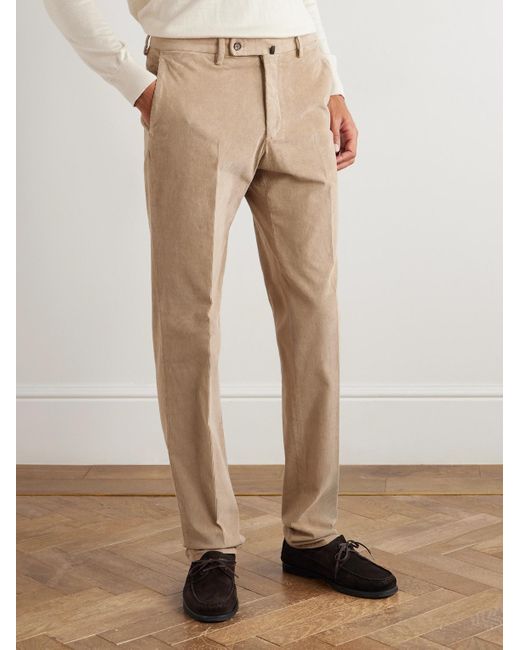 Slowear Natural Incotex Straight-Leg Cotton-Blend Corduroy Trousers for men