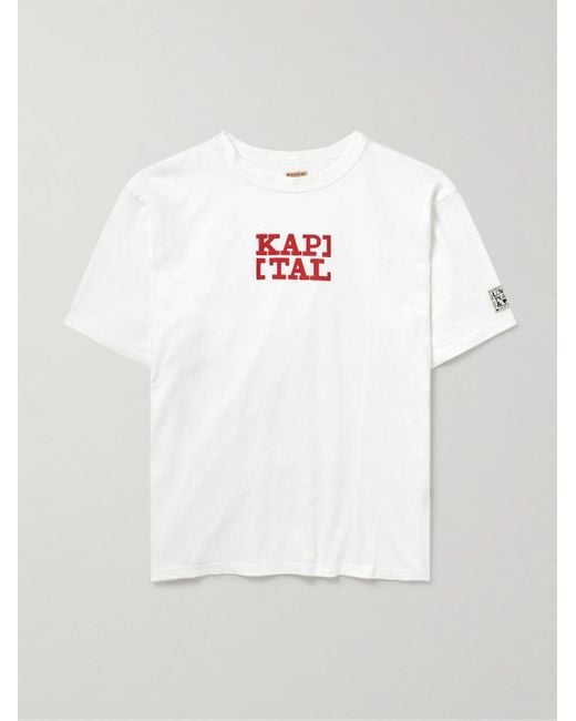 Kapital Rookie T-Shirt aus Baumwoll-Jersey mit Logoprint in White für Herren