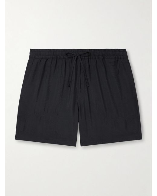 NN07 Blue Ryder 5971 Straight-Leg Crinkled Tencel Modal-Blend Drawstring Shorts for men