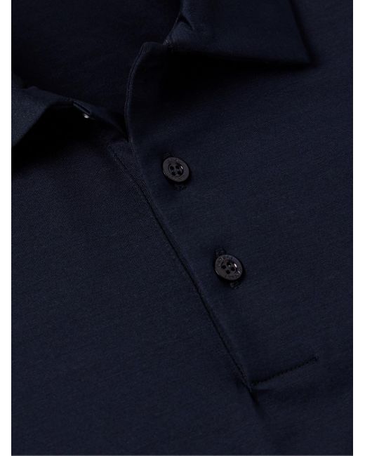 Canali Polohemd aus Baumwoll-Jersey in Blue für Herren