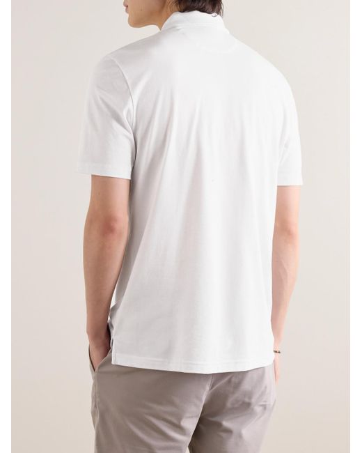 Polo in misto cotone Pima piqué Movement di Faherty Brand in White da Uomo